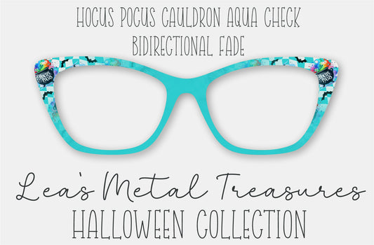 Hocus Pocus Cauldron Aqua Check BiDirectional Fade Eyewear Frame Toppers COMES WITH MAGNETS