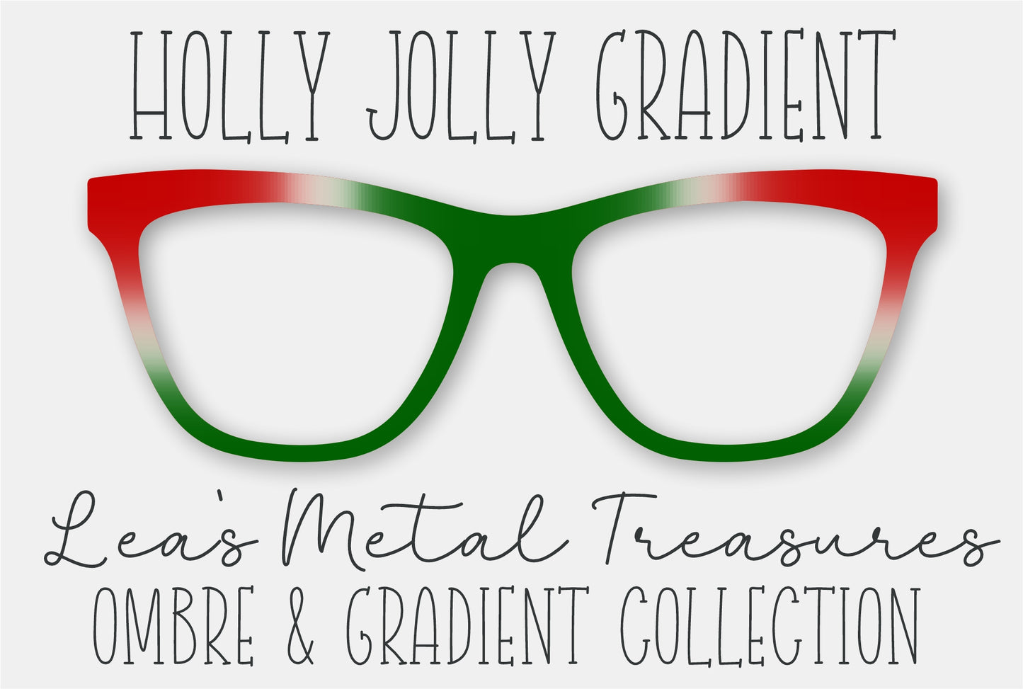 Holly Jolly Gradient Eyewear Frame Toppers COMES WITH MAGNETS