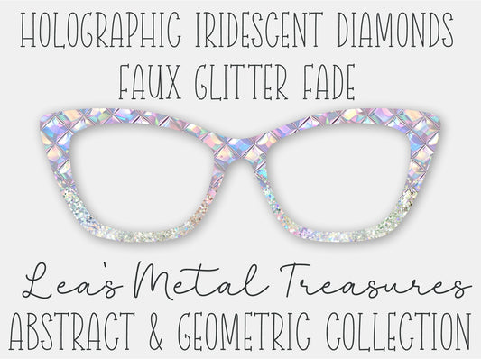 Holographic Iridescent Diamonds Faux Glitter Fade • Magnetic Eyeglasses Toppers