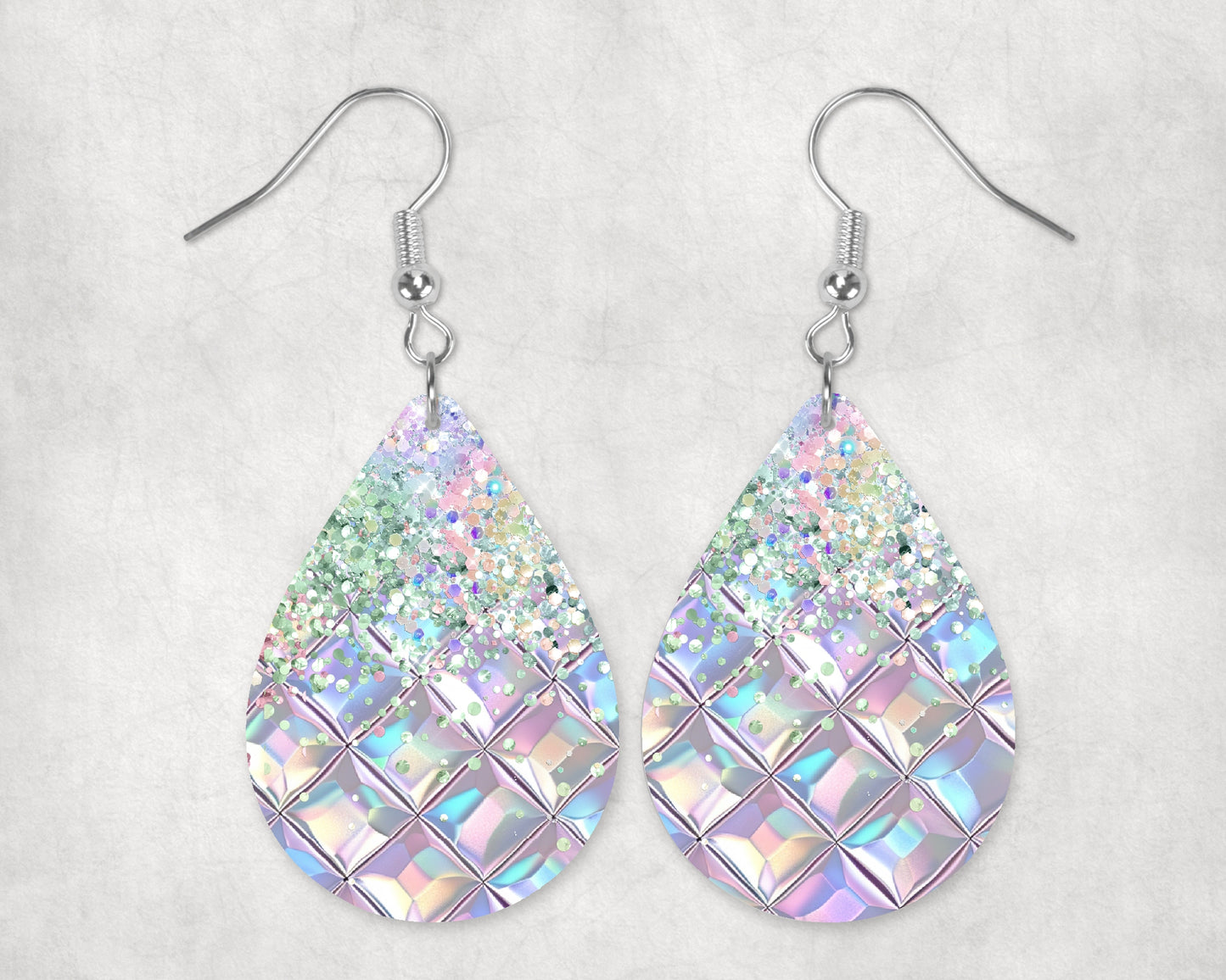 Holographic Iridescent Diamonds Faux Glitter Fade • Magnetic Eyeglasses Toppers