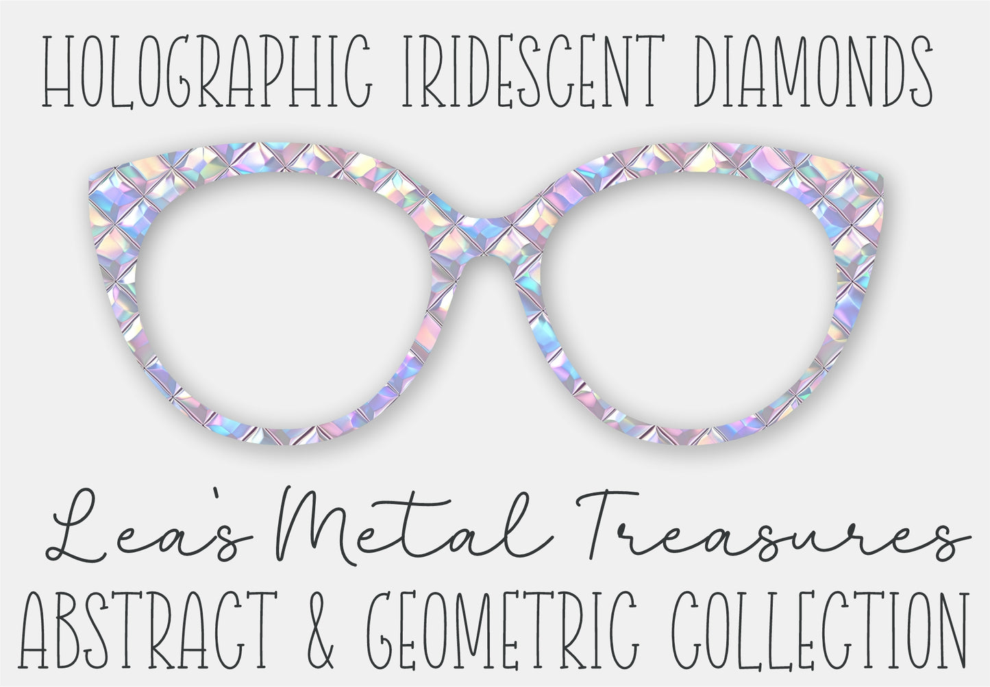 Holographic Iridescent Diamonds Full Pattern • Magnetic Eyeglasses Toppers