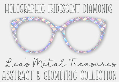 Holographic Iridescent Diamonds Full Pattern • Magnetic Eyeglasses Toppers