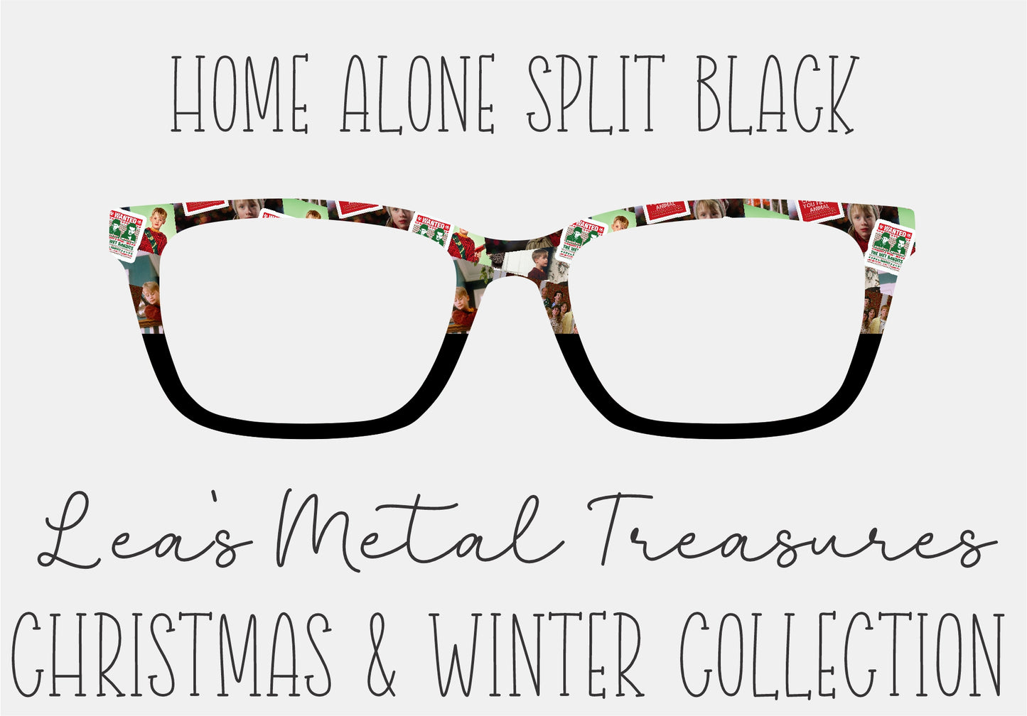 HOME ALONE SPLIT BLACK Eyewear Frame Toppers COMES WITH MAGNETS