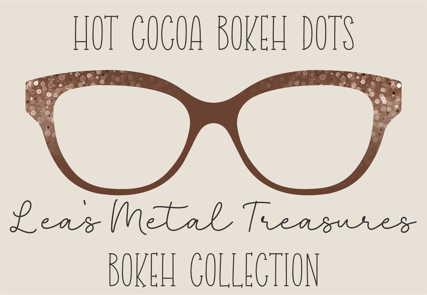 HOT COCOA BOKEH DOTS Eyewear Frame Toppers COMES WITH MAGNETS
