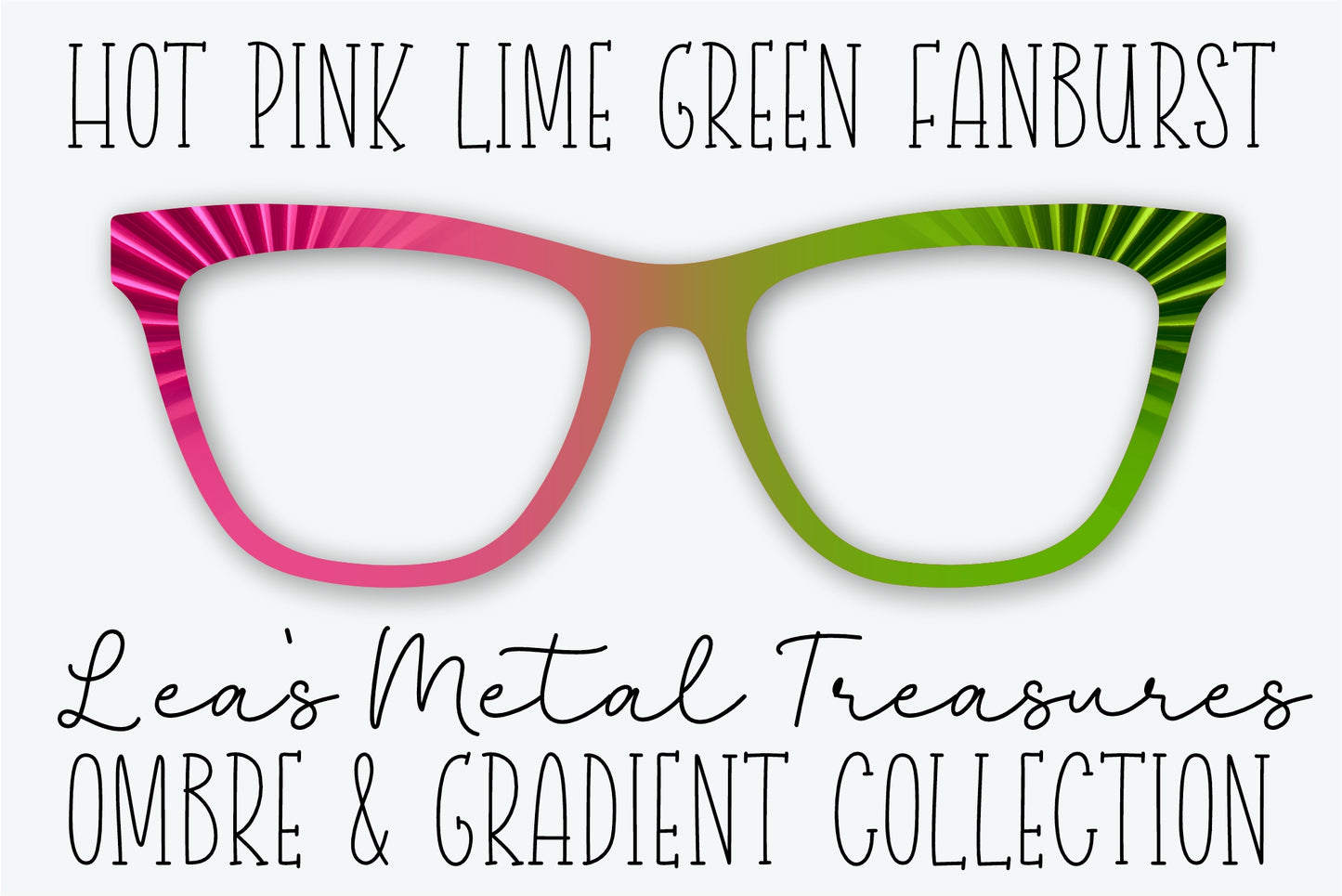 Hot Pink Lime Green Fanburst Eyewear Frame Toppers • JANUARY 2026 TOPPER OF THE MONTH
