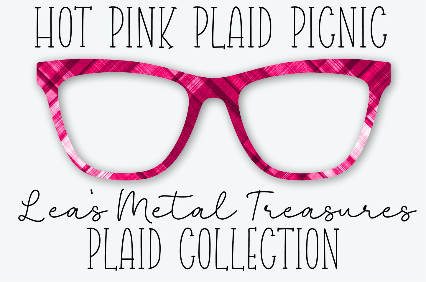 HOT PINK PLAID PICNIC Eyewear Frame Toppers SEPTEMBER 2026 TOPPER OF THE MONTH