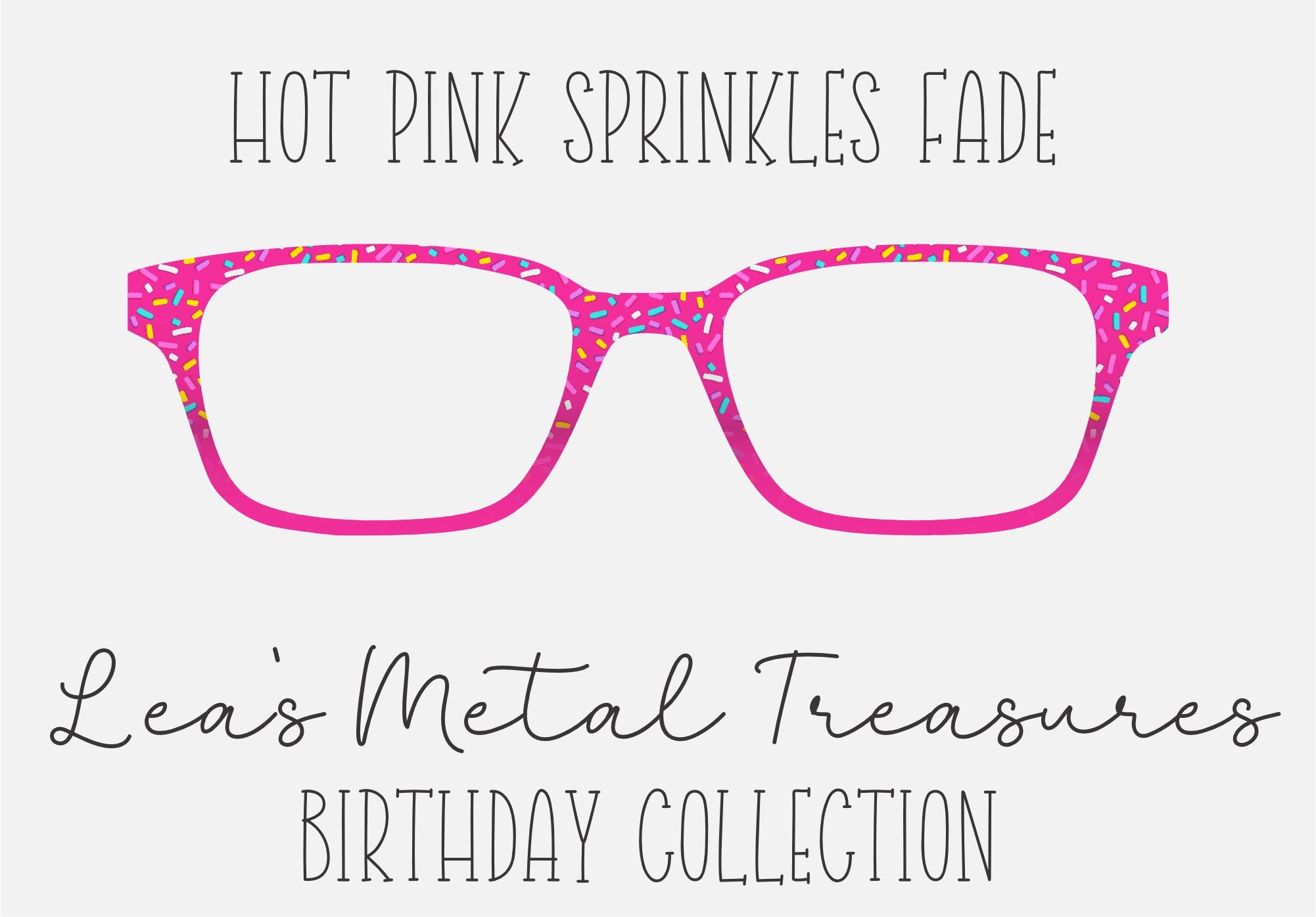 HOT PINK SPRINKLES FADE Eyewear Frame Toppers COMES WITH MAGNETS ...