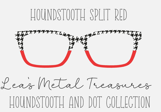 HOUNDSTOOTH SPLIT RED Eyewear Frame Toppers COMES WITH MAGNETS