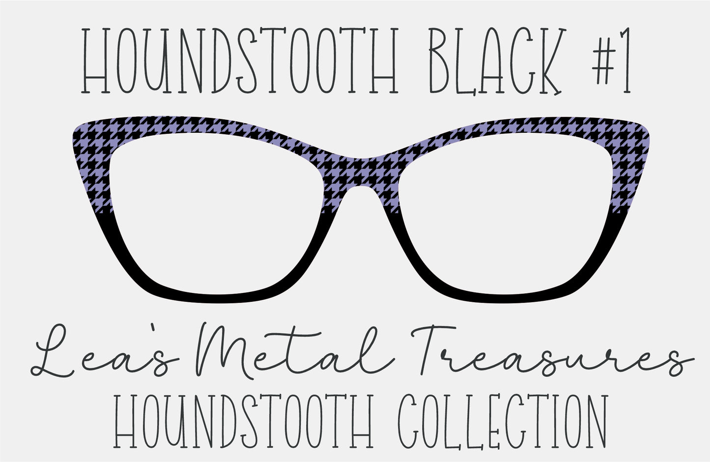 Houndstooth Black 1 Eyewear Frame Toppers COMES WITH MAGNETS