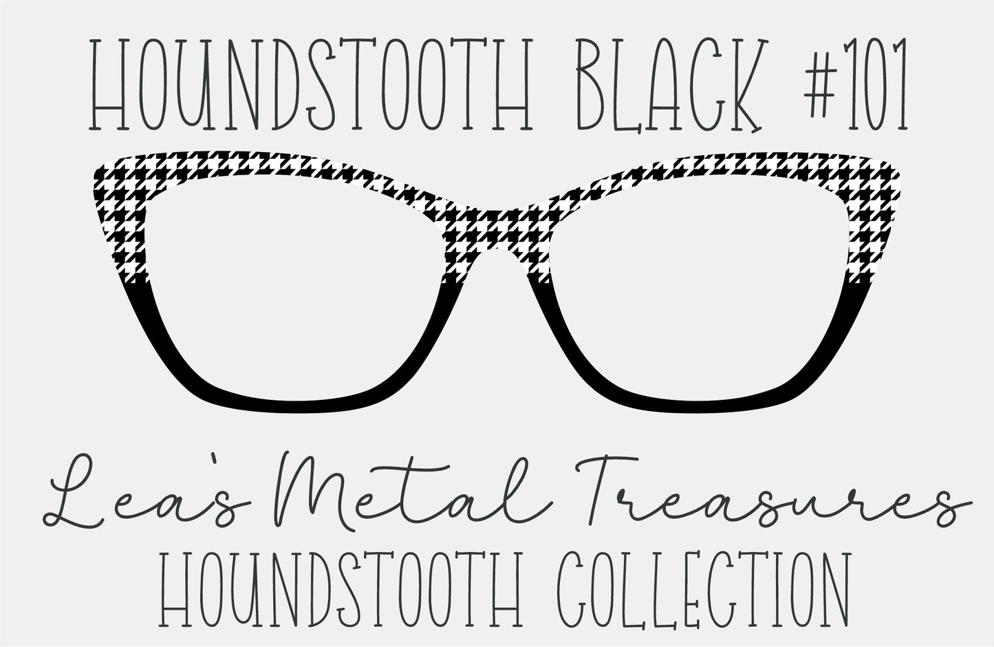 Houndstooth Black 101 Eyewear Frame Toppers COMES WITH MAGNETS