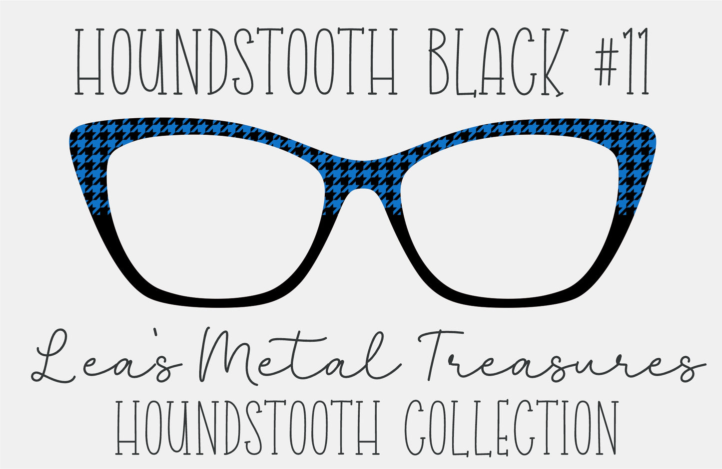 Houndstooth Black 11 Eyewear Frame Toppers COMES WITH MAGNETS