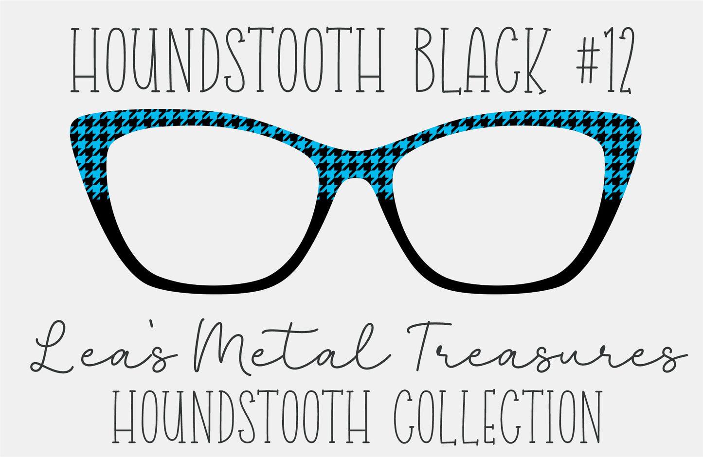 Houndstooth Black 12 Eyewear Frame Toppers COMES WITH MAGNETS