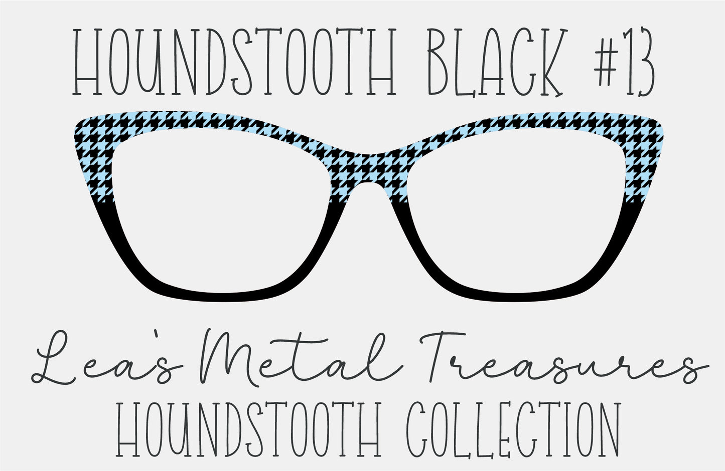 Houndstooth Black 13 Eyewear Frame Toppers COMES WITH MAGNETS