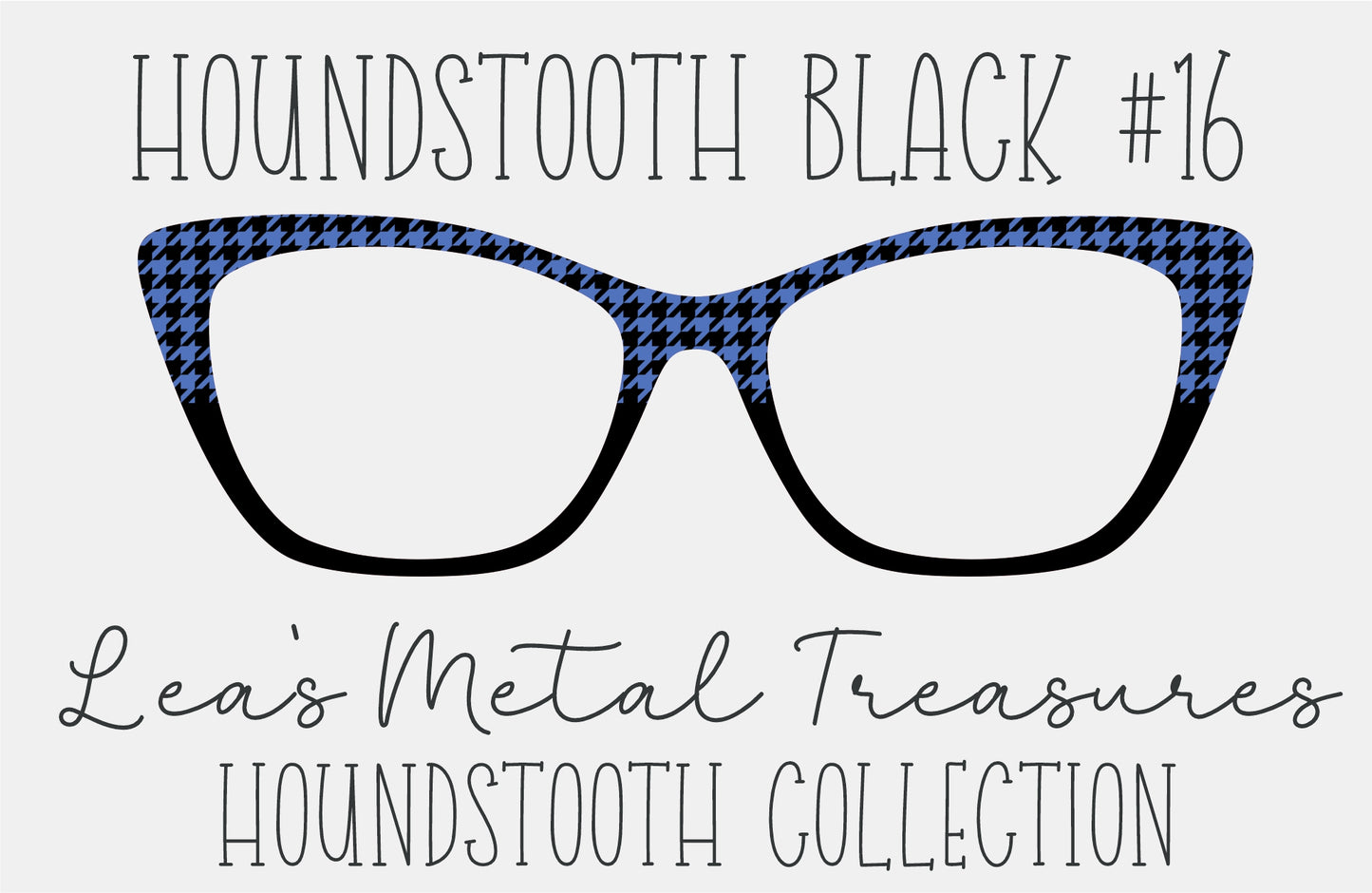 Houndstooth Black 16 Eyewear Frame Toppers COMES WITH MAGNETS