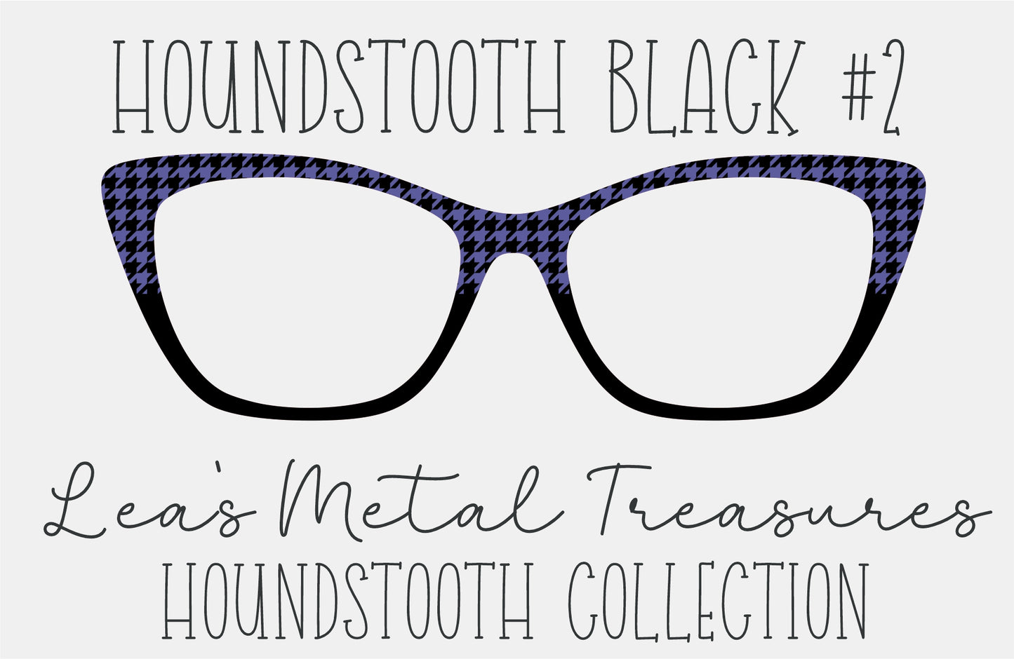 Houndstooth Black 2 Eyewear Frame Toppers COMES WITH MAGNETS