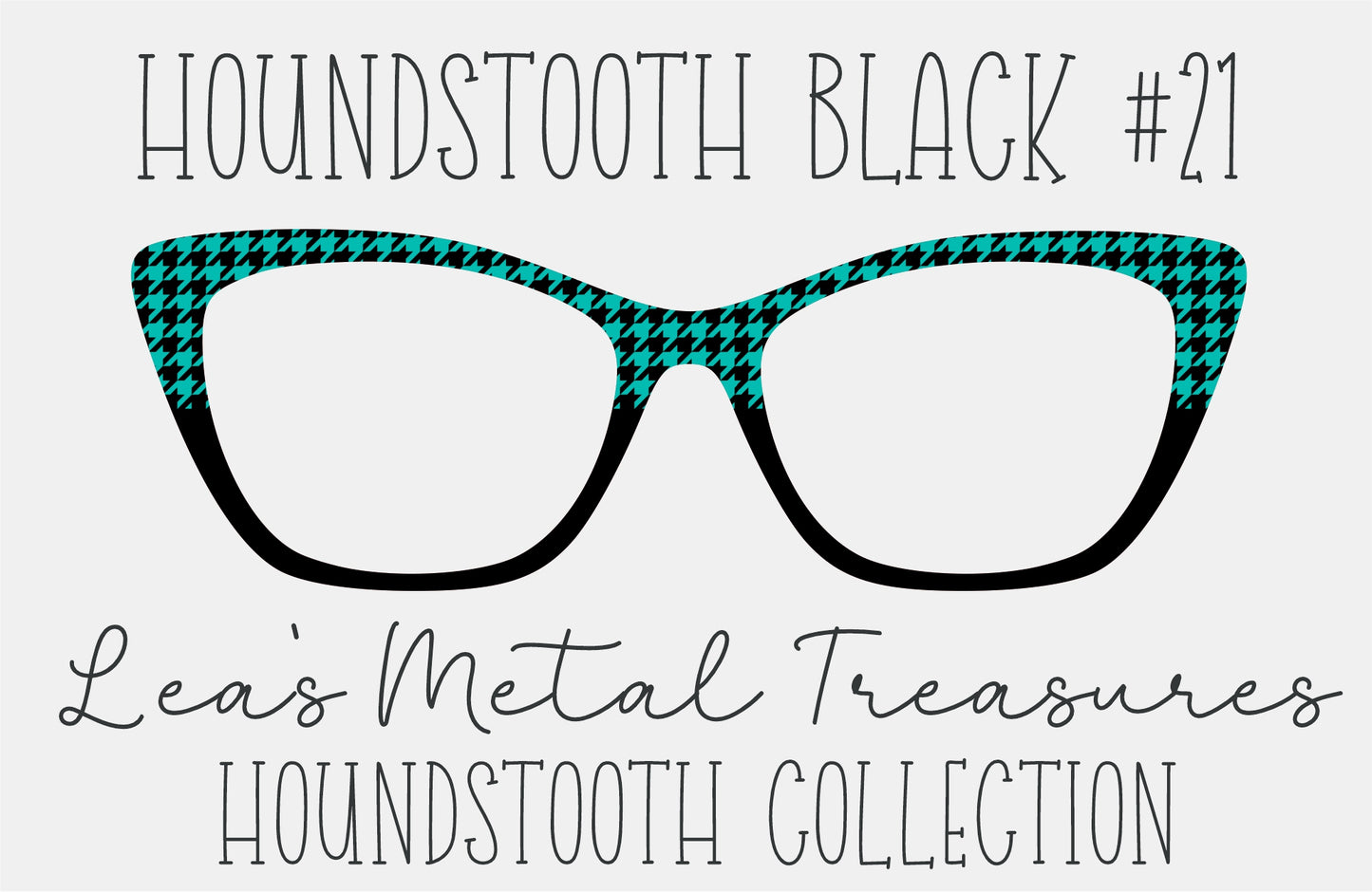 Houndstooth Black 21 Eyewear Frame Toppers COMES WITH MAGNETS