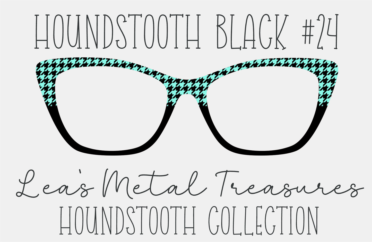 Houndstooth Black 24 Eyewear Frame Toppers COMES WITH MAGNETS