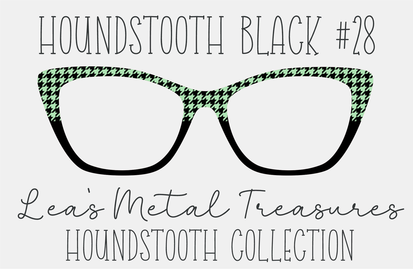 Houndstooth Black 28 Eyewear Frame Toppers COMES WITH MAGNETS