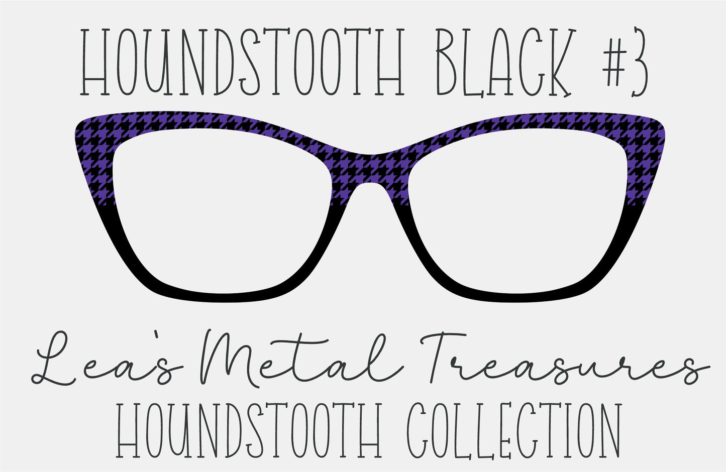 Houndstooth Black 3 Eyewear Frame Toppers COMES WITH MAGNETS