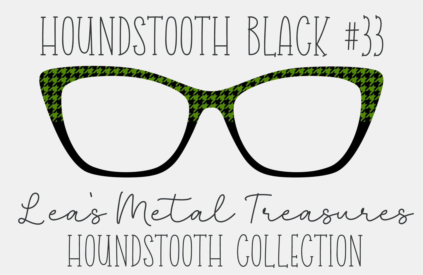 Houndstooth Black 33 Eyewear Frame Toppers COMES WITH MAGNETS