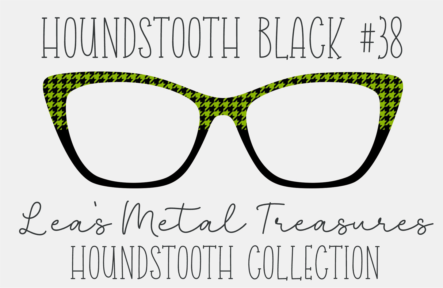 Houndstooth Black 38 Eyewear Frame Toppers COMES WITH MAGNETS