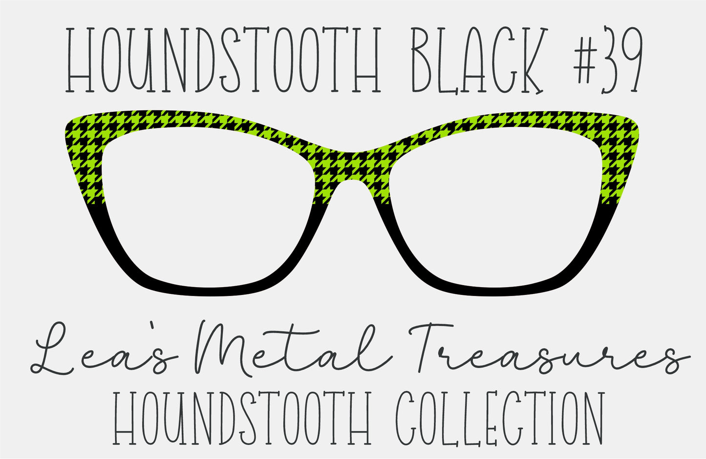 Houndstooth Black 39 Eyewear Frame Toppers COMES WITH MAGNETS