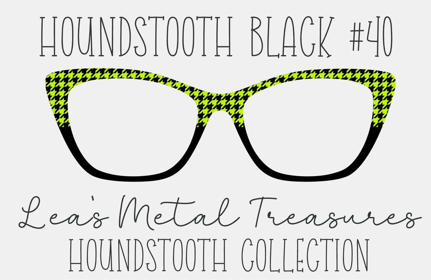 Houndstooth Black 40 Eyewear Frame Toppers COMES WITH MAGNETS