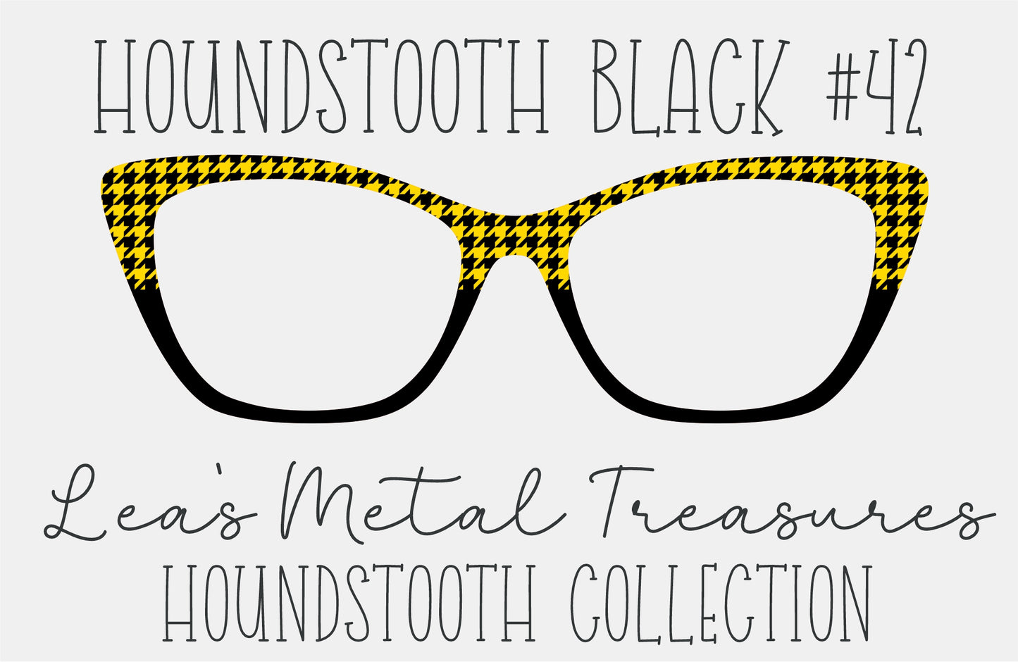 Houndstooth Black 42 Eyewear Frame Toppers COMES WITH MAGNETS