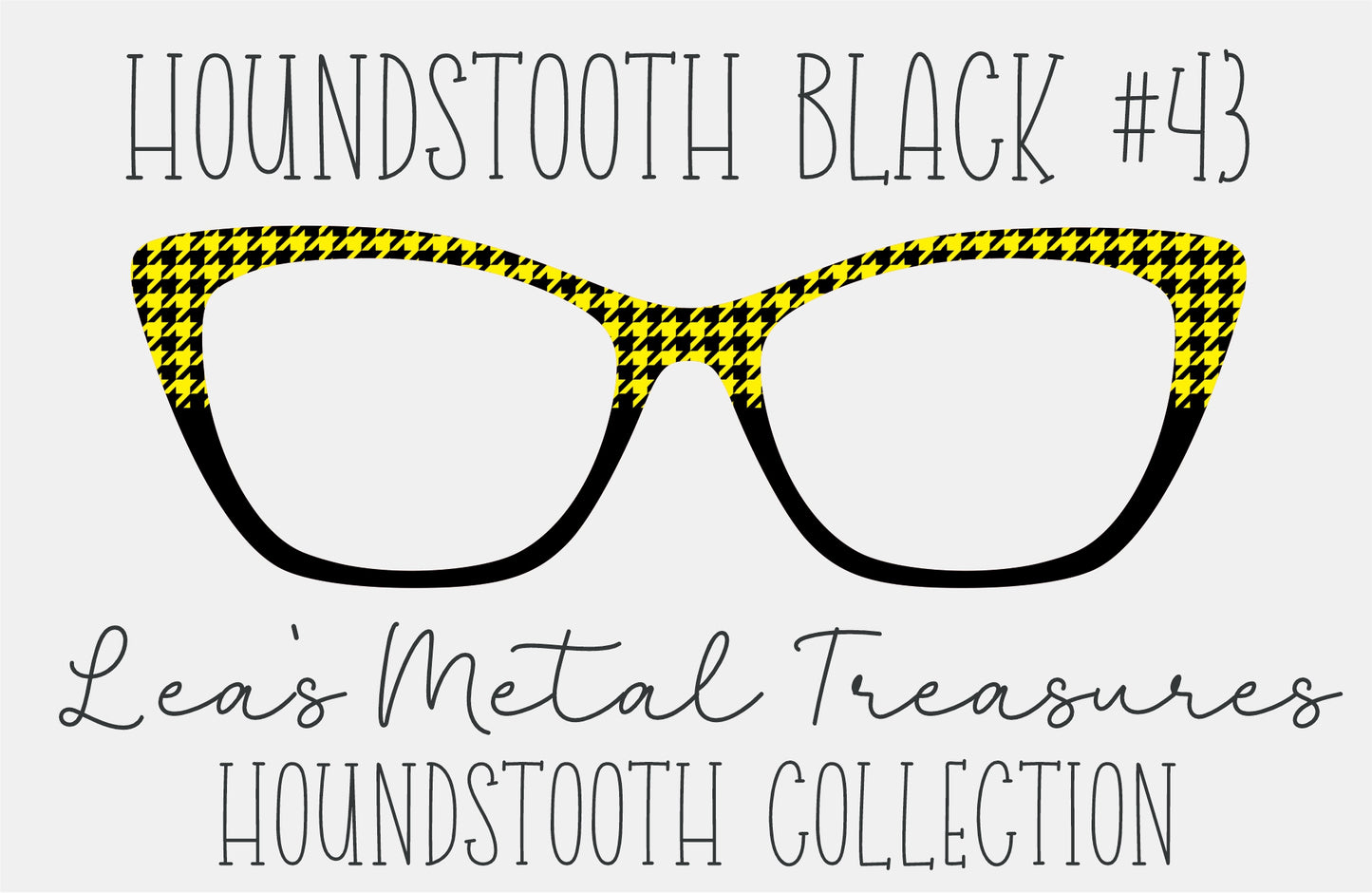 Houndstooth Black 43 Eyewear Frame Toppers COMES WITH MAGNETS