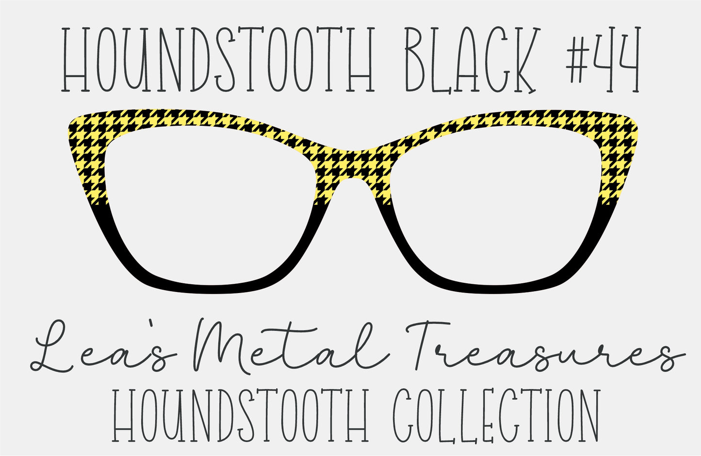 Houndstooth Black 44 Eyewear Frame Toppers COMES WITH MAGNETS