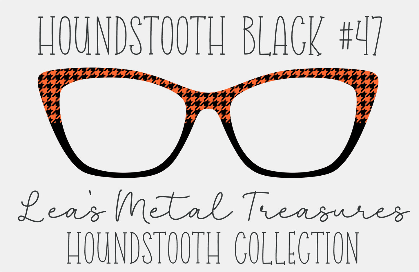 Houndstooth Black 47 Eyewear Frame Toppers COMES WITH MAGNETS