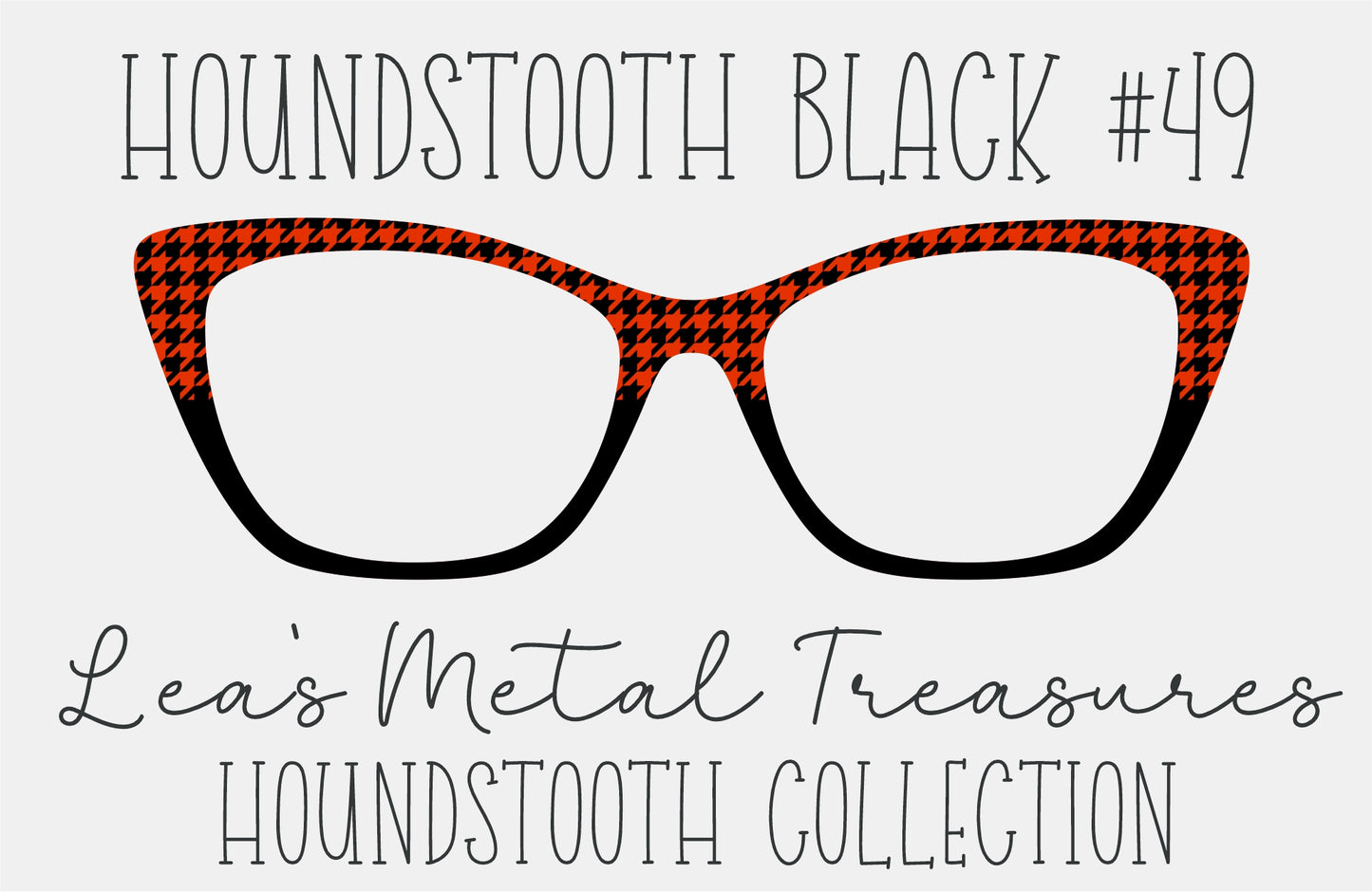 Houndstooth Black 49 Eyewear Frame Toppers COMES WITH MAGNETS