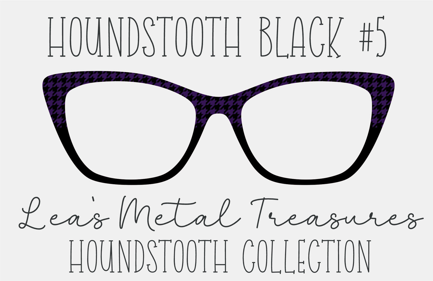 Houndstooth Black 5 Eyewear Frame Toppers COMES WITH MAGNETS