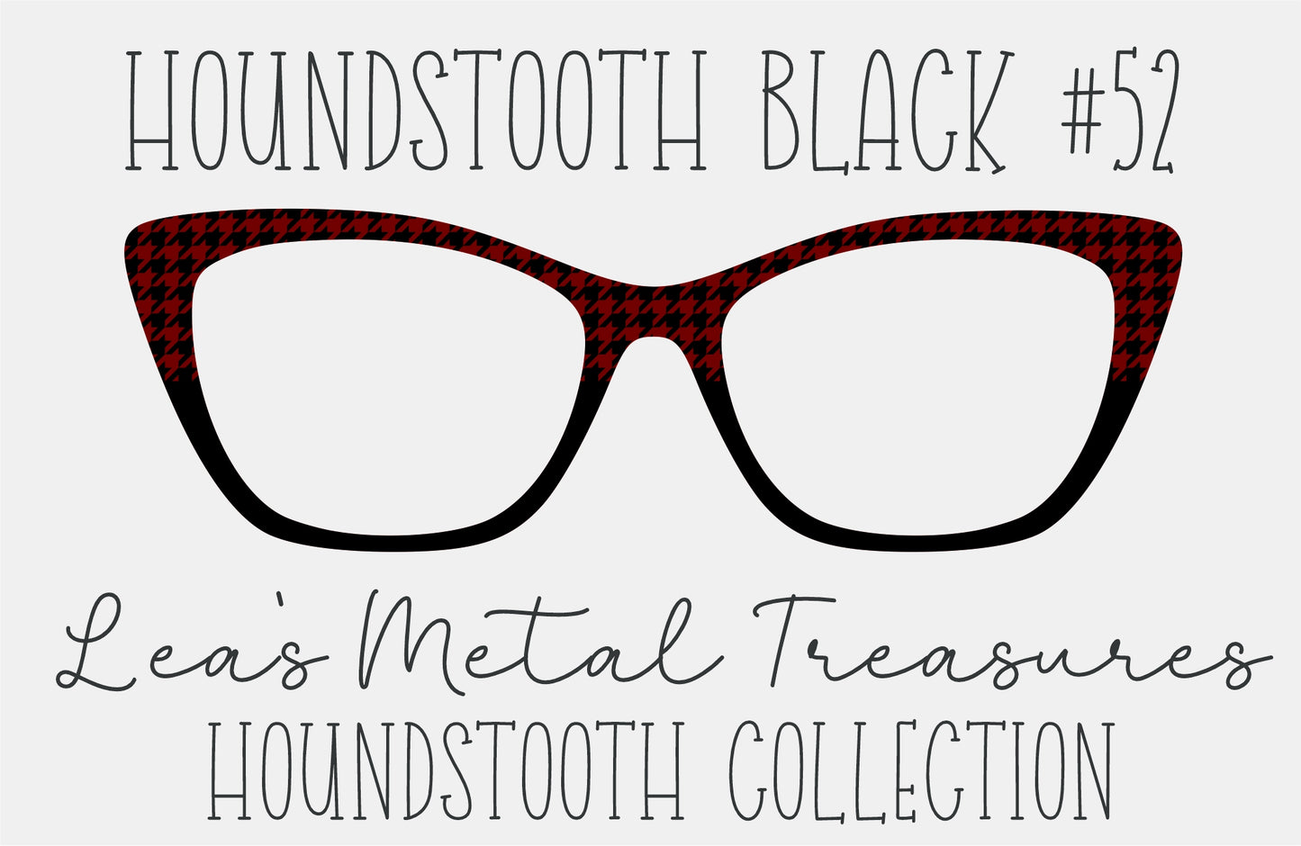 Houndstooth Black 52 Eyewear Frame Toppers COMES WITH MAGNETS