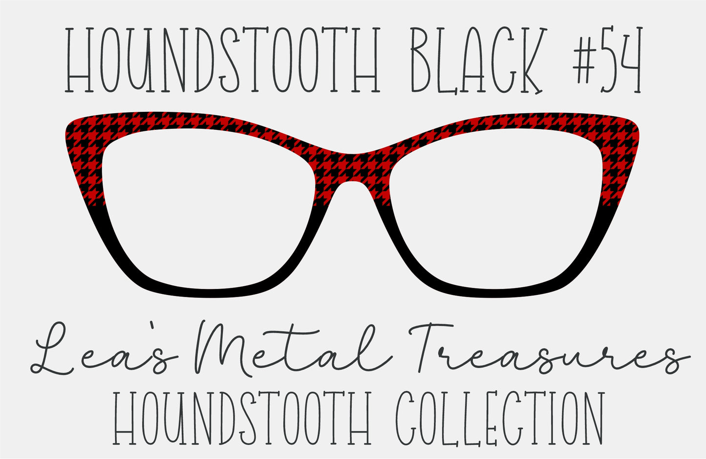 Houndstooth Black 54 Eyewear Frame Toppers COMES WITH MAGNETS