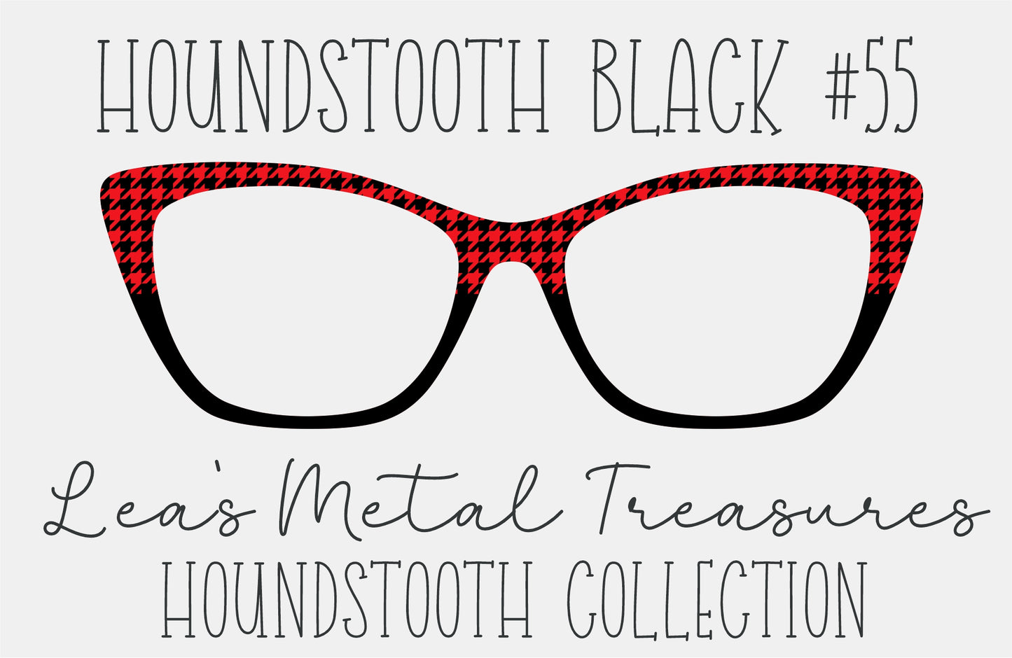 Houndstooth Black 55 Eyewear Frame Toppers COMES WITH MAGNETS