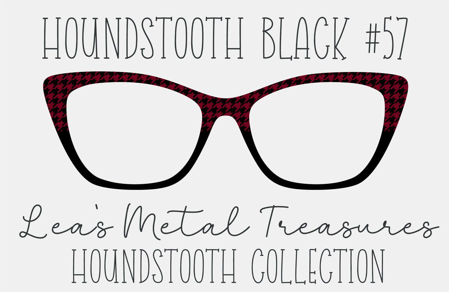 Houndstooth Black 57 Eyewear Frame Toppers COMES WITH MAGNETS