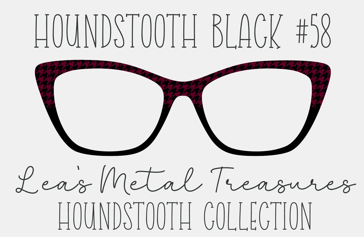 Houndstooth Black 58 Eyewear Frame Toppers COMES WITH MAGNETS