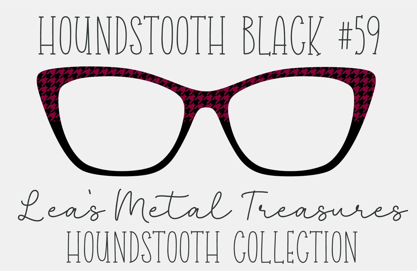 Houndstooth Black 59 Eyewear Frame Toppers COMES WITH MAGNETS