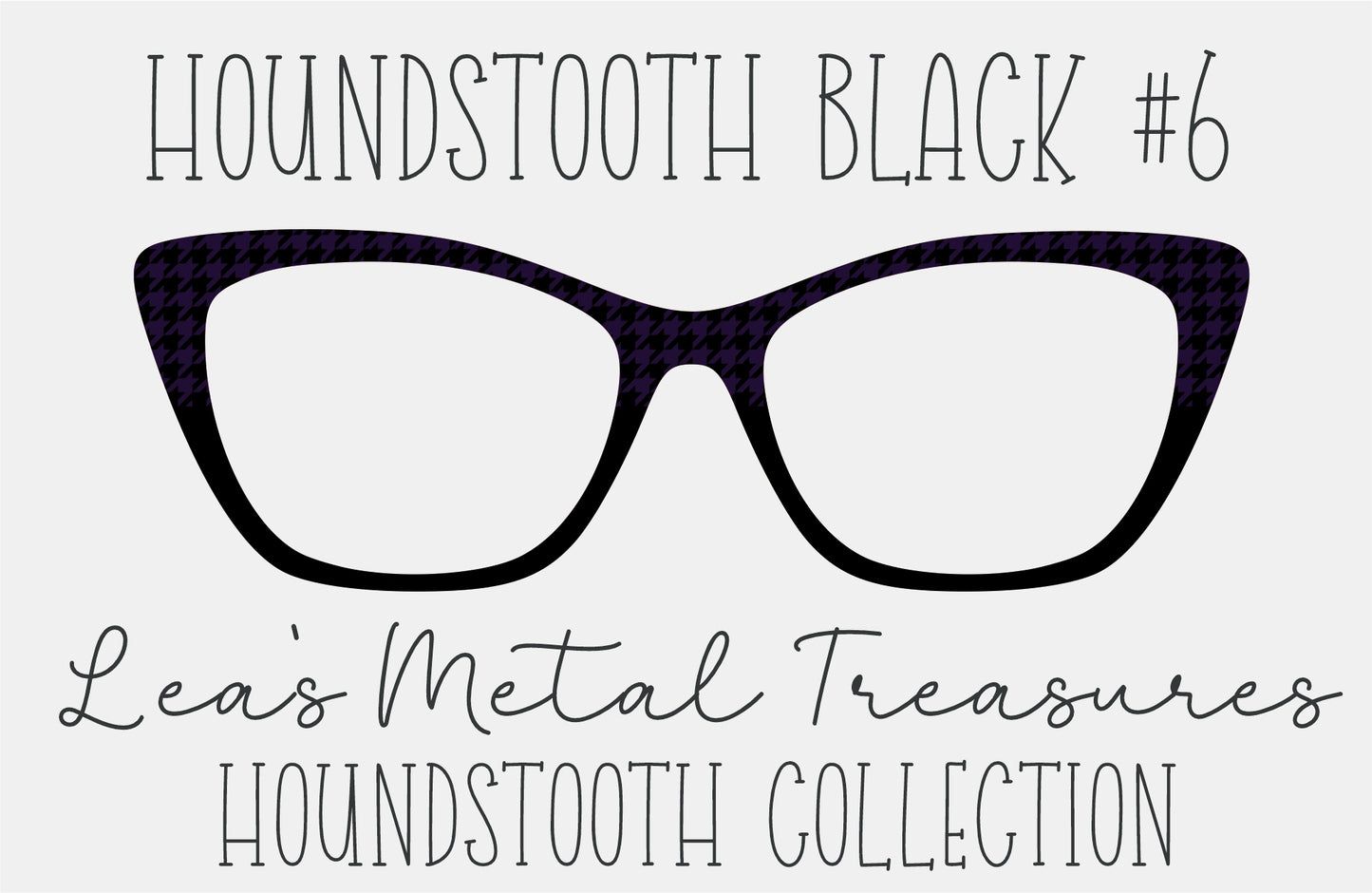 Houndstooth Black 6 Eyewear Frame Toppers COMES WITH MAGNETS