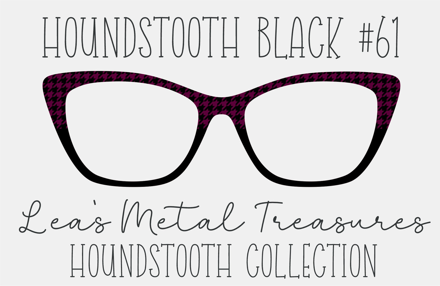 Houndstooth Black 61 Eyewear Frame Toppers COMES WITH MAGNETS