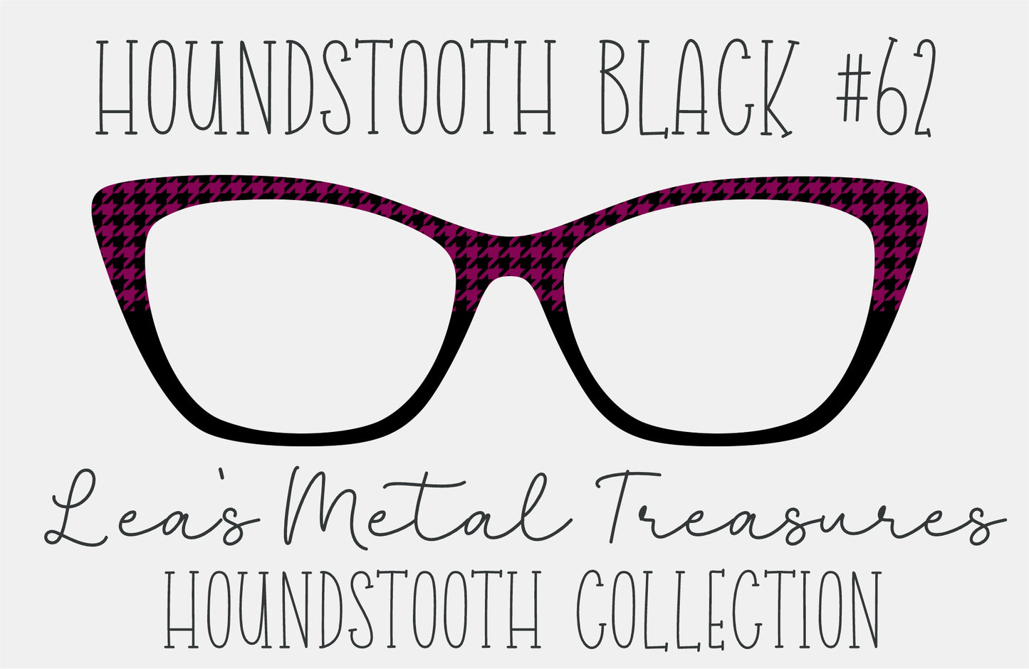 Houndstooth Black 62 Eyewear Frame Toppers COMES WITH MAGNETS