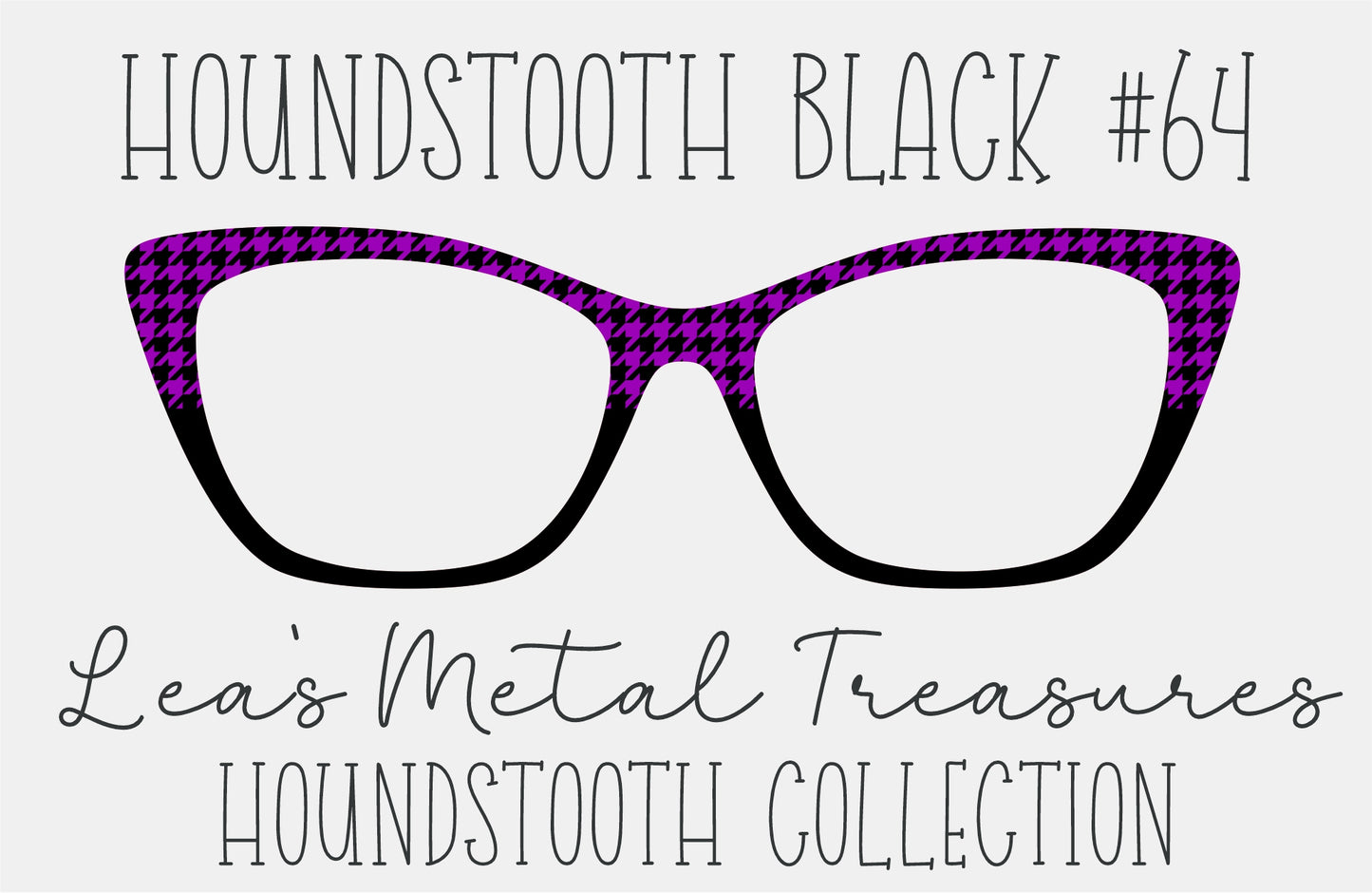 Houndstooth Black 64 Eyewear Frame Toppers COMES WITH MAGNETS