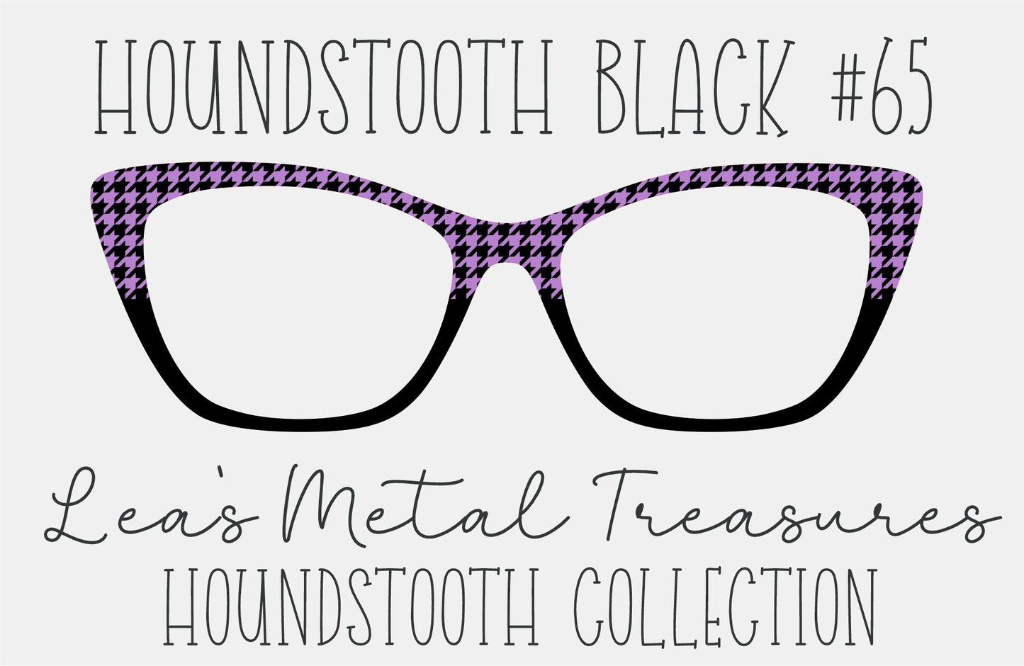 Houndstooth Black 65 Eyewear Frame Toppers COMES WITH MAGNETS