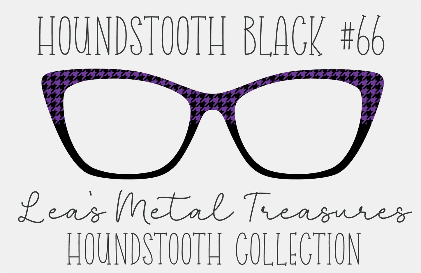 Houndstooth Black 66 Eyewear Frame Toppers COMES WITH MAGNETS