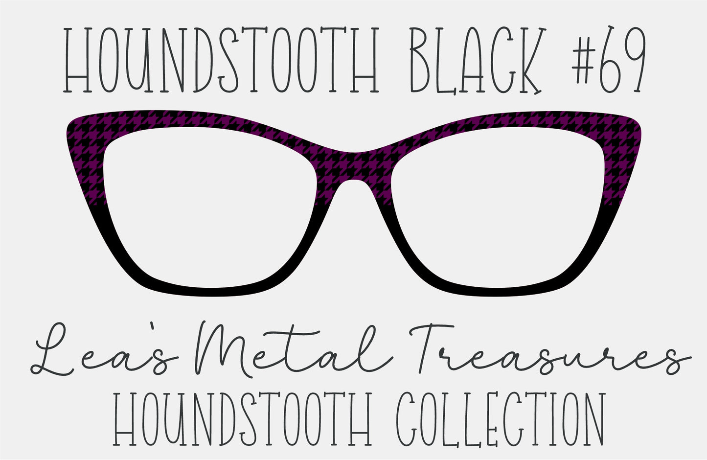 Houndstooth Black 69 Eyewear Frame Toppers COMES WITH MAGNETS