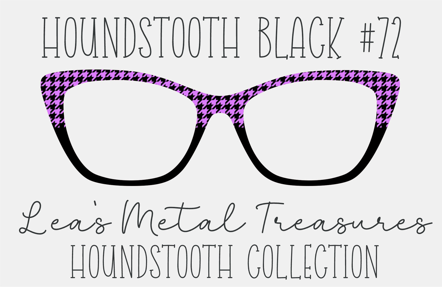 Houndstooth Black 72 Eyewear Frame Toppers COMES WITH MAGNETS