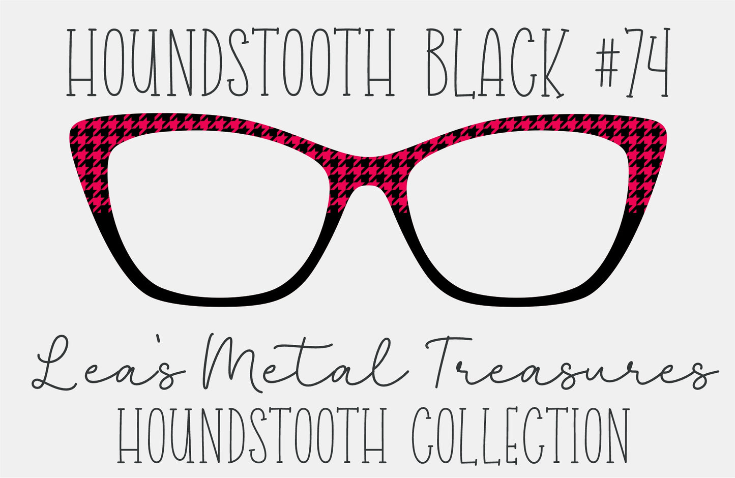 Houndstooth Black 74 Eyewear Frame Toppers COMES WITH MAGNETS