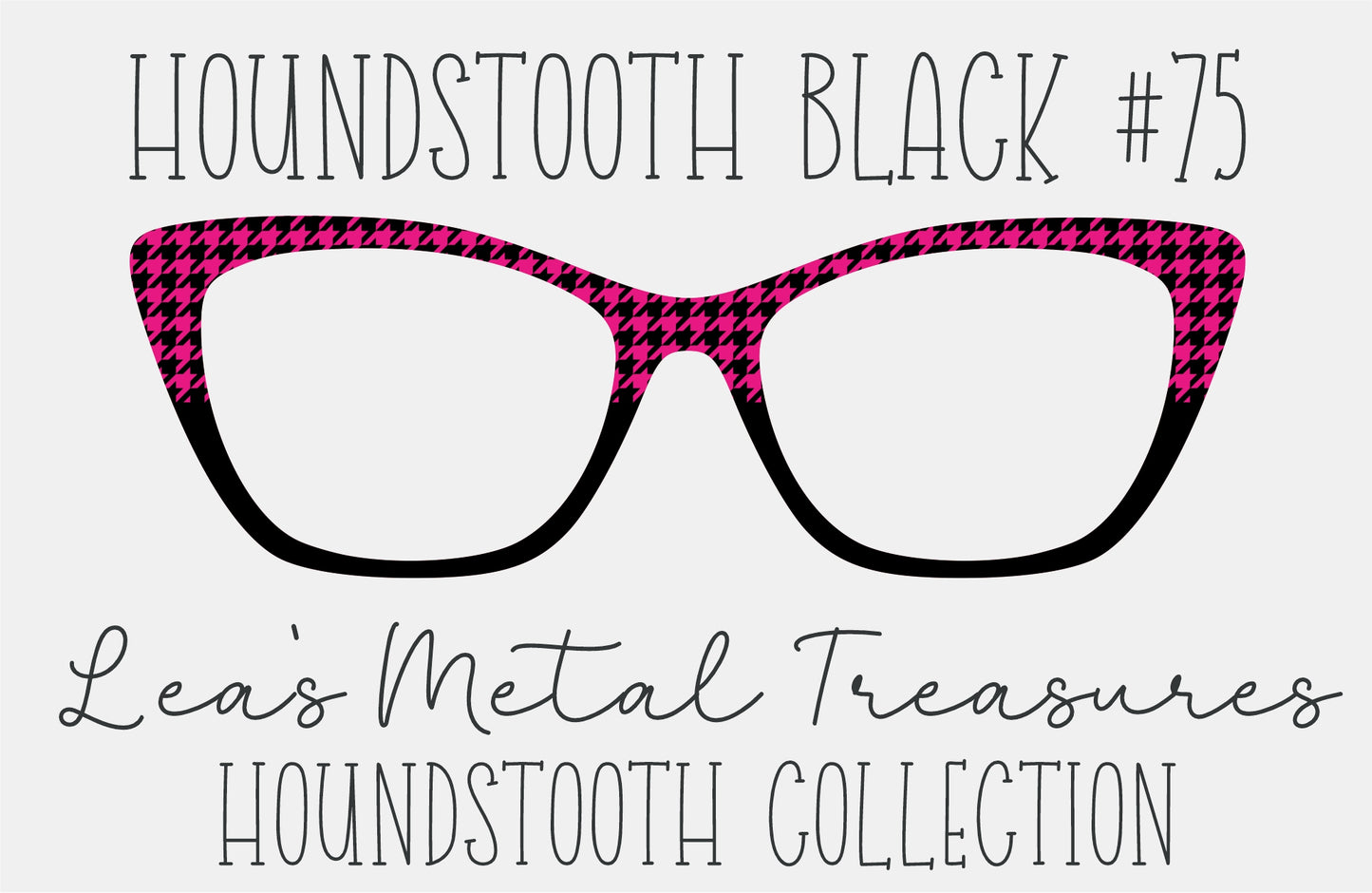 Houndstooth Black 75 Eyewear Frame Toppers COMES WITH MAGNETS