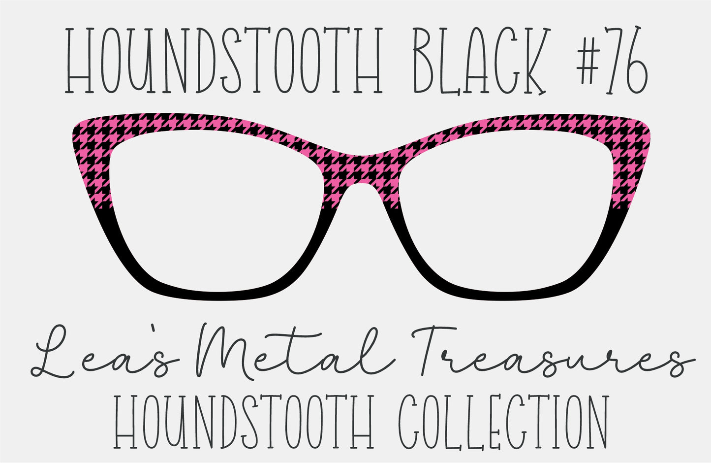 Houndstooth Black 76 Eyewear Frame Toppers COMES WITH MAGNETS